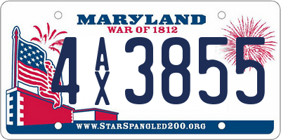 MD license plate 4AX3855