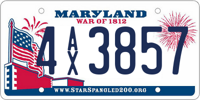 MD license plate 4AX3857