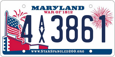 MD license plate 4AX3861