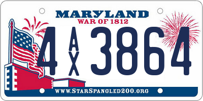 MD license plate 4AX3864