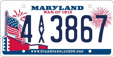 MD license plate 4AX3867