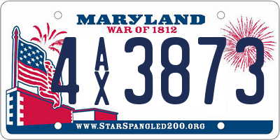 MD license plate 4AX3873