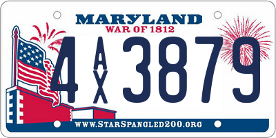 MD license plate 4AX3879