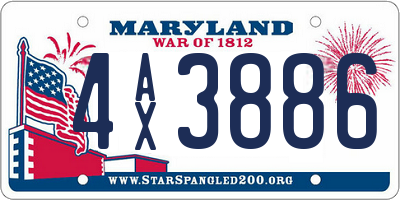 MD license plate 4AX3886
