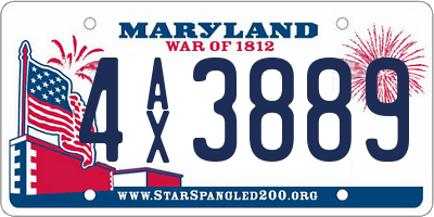 MD license plate 4AX3889