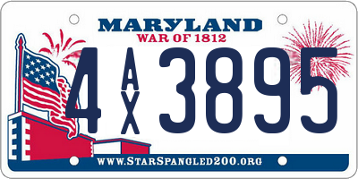 MD license plate 4AX3895