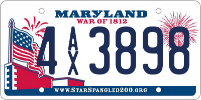 MD license plate 4AX3898