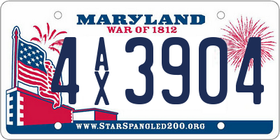 MD license plate 4AX3904