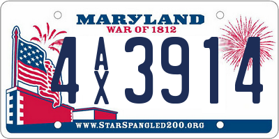 MD license plate 4AX3914