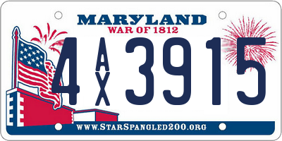 MD license plate 4AX3915