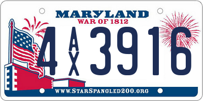MD license plate 4AX3916