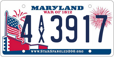 MD license plate 4AX3917