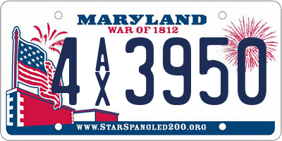 MD license plate 4AX3950
