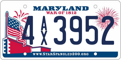 MD license plate 4AX3952