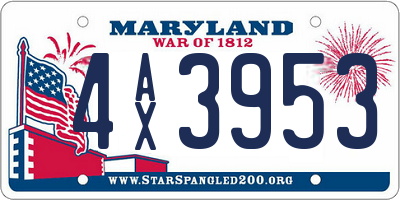 MD license plate 4AX3953