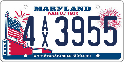 MD license plate 4AX3955