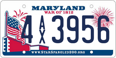 MD license plate 4AX3956