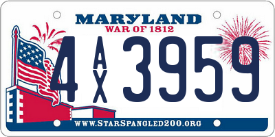 MD license plate 4AX3959