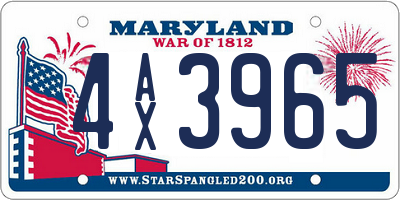 MD license plate 4AX3965