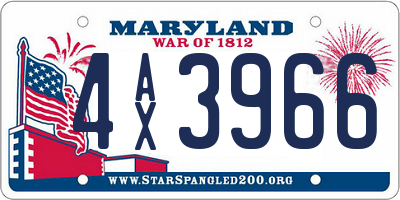 MD license plate 4AX3966
