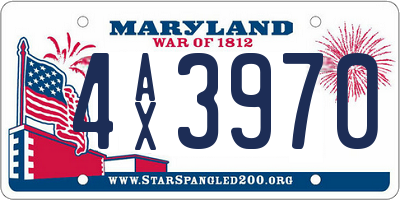 MD license plate 4AX3970