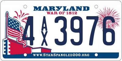 MD license plate 4AX3976
