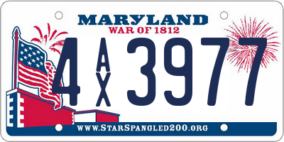MD license plate 4AX3977