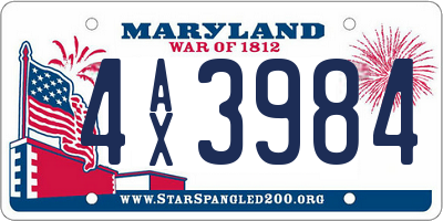 MD license plate 4AX3984