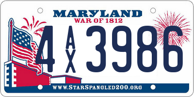 MD license plate 4AX3986
