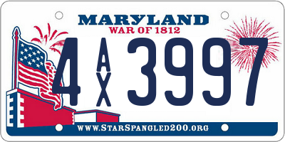 MD license plate 4AX3997