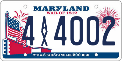 MD license plate 4AX4002