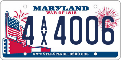 MD license plate 4AX4006