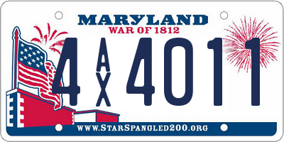 MD license plate 4AX4011