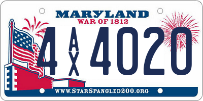 MD license plate 4AX4020