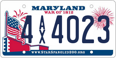 MD license plate 4AX4023