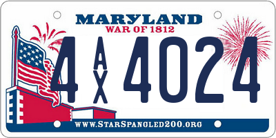 MD license plate 4AX4024
