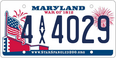 MD license plate 4AX4029