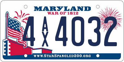 MD license plate 4AX4032