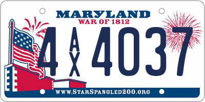 MD license plate 4AX4037