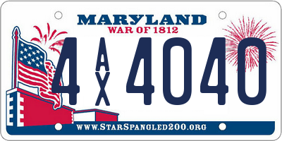 MD license plate 4AX4040