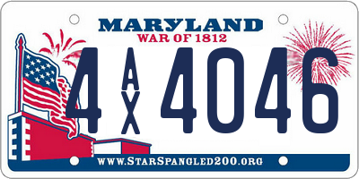 MD license plate 4AX4046