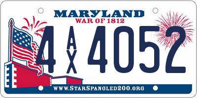 MD license plate 4AX4052