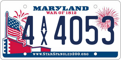 MD license plate 4AX4053