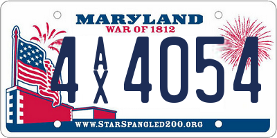 MD license plate 4AX4054