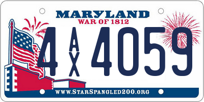 MD license plate 4AX4059