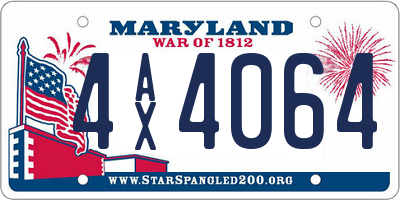 MD license plate 4AX4064