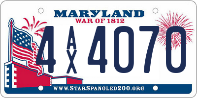 MD license plate 4AX4070
