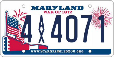 MD license plate 4AX4071