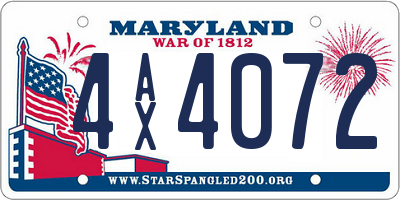MD license plate 4AX4072