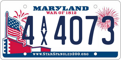 MD license plate 4AX4073